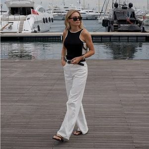 Mid Waist Wide Denim EU 34 (Small)